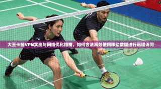 大王卡挂VPN实测与网络优化指南，如何合法高效使用移动数据进行远程访问