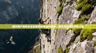 国内用户如何合法合规地使用VPN服务，技术与法规的平衡之道