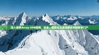 深入解析Array VPN官网，安全、稳定与高效远程访问的数字门户