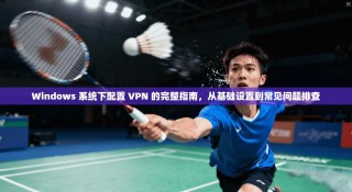 Windows 系统下配置 VPN 的完整指南，从基础设置到常见问题排查